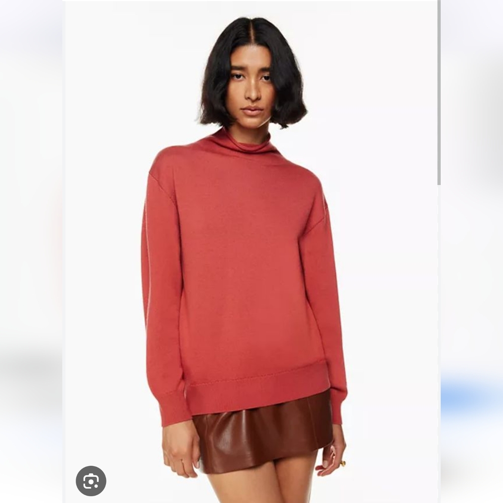 Aritzia Wilfred Montpellier Turtleneck Rosy Red
